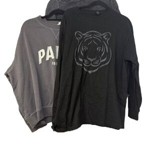 Gray & Black Minimalist Sweatshirts with Graphic Designs bundle of 3 Paris Lion